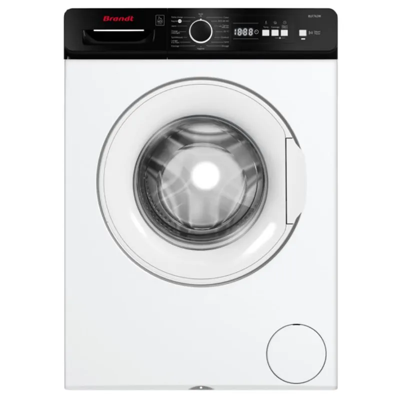LAVE LINGE BRANDT 7KG 1400trs/min Blanc avec Bandeau Noir - BLF742W-N