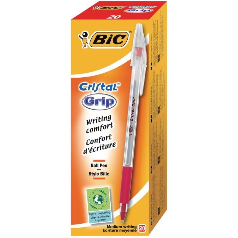 Lot 20 Stylos BIC Cristal Grip / Rouge