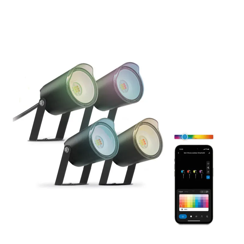 Lot de 4 balises extérieures SmartLED KSIX,WiFi+APP inclus, 18W