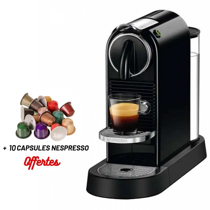 Machine à café Nespresso CitiZ D113 / Noir + 10 Capsules Nespresso Offertes