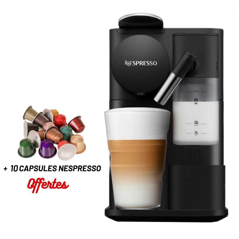 Machine à Café NESPRESSO Lattissima One 1 Litre / 1400 W / Noir + 10 Capsules Nespresso Offertes