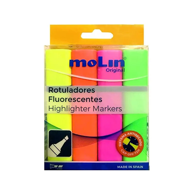 Marqueur Fluorescent VIVA MOLIN Pochette de 4 PASTEL