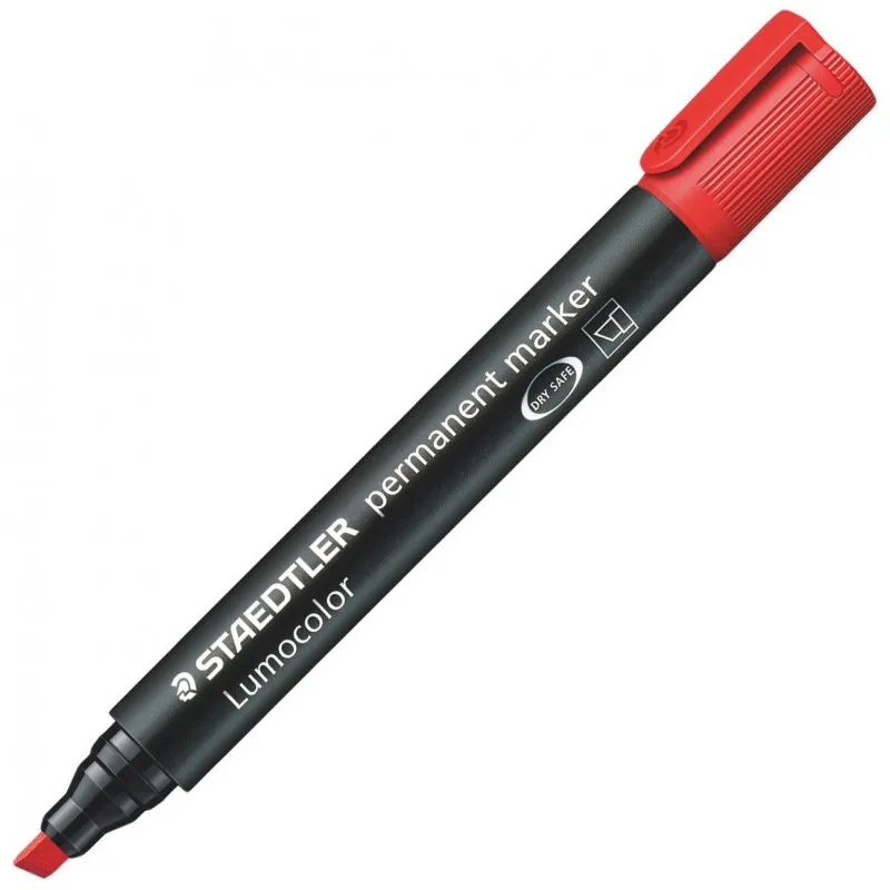 MARQUEUR PERMANENT LUMOCOLOR STAEDTLER BISEAUTÉ / 2MM-5MM / ROUGE