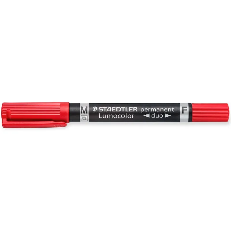 MARQUEUR PERMANENT STAEDTLER RECHARGEABLE DOUBLE POINTE OGIVE /ROUGE