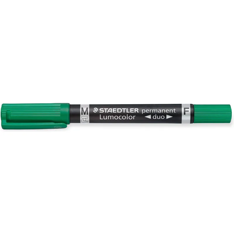 MARQUEUR PERMANENT STAEDTLER RECHARGEABLE DOUBLE POINTE OGIVE /VERT