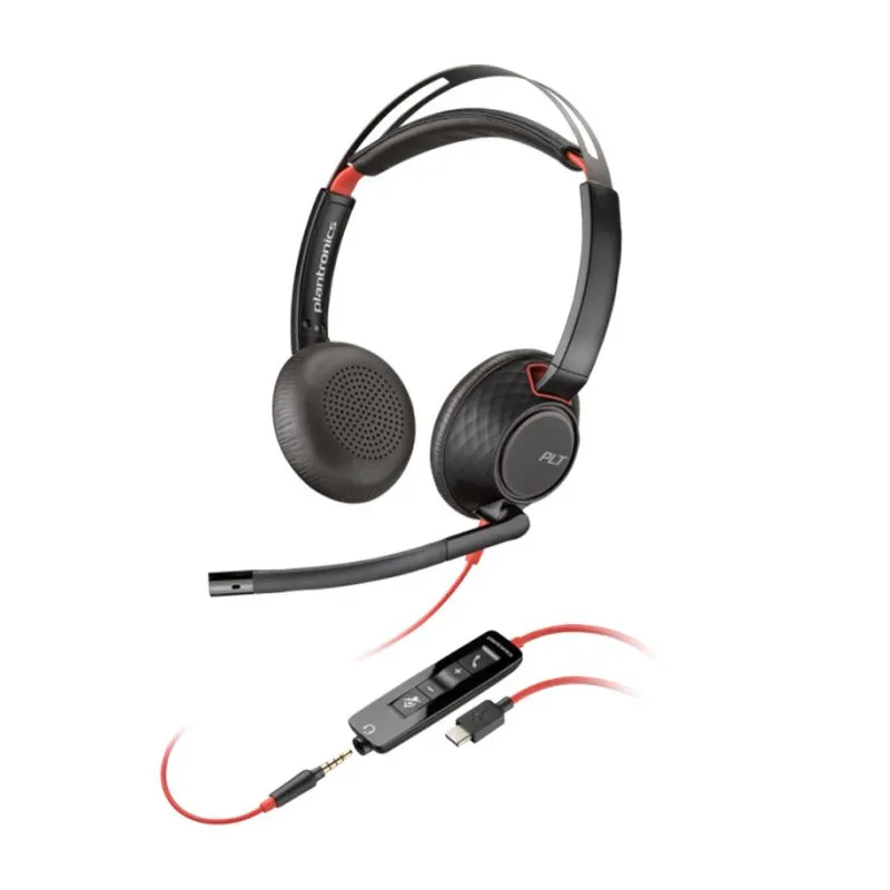 MICRO CASQUE FILAIRE HP POLY BLACKWIRE 5520 /  NOIR