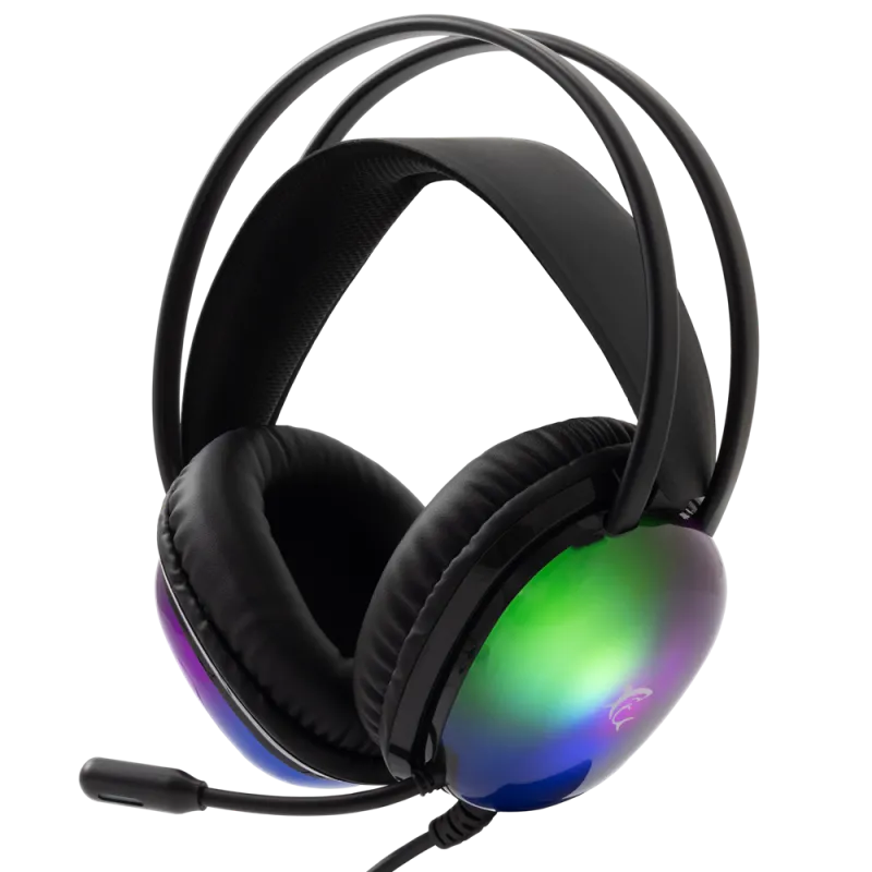 Micro-Casque Gaming Filaire White Shark PEACOCK GH-2444 / RGB / Noir