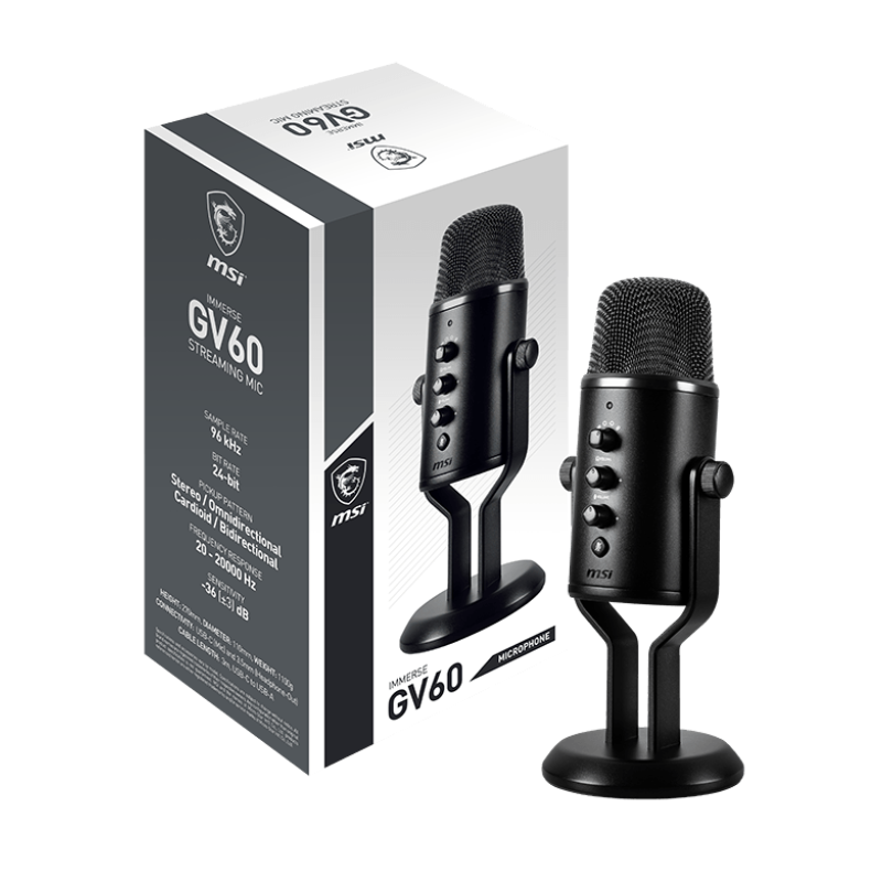 Microphone Gaming MSI IMMERSE GV60 STREAMING MIC / Noir
