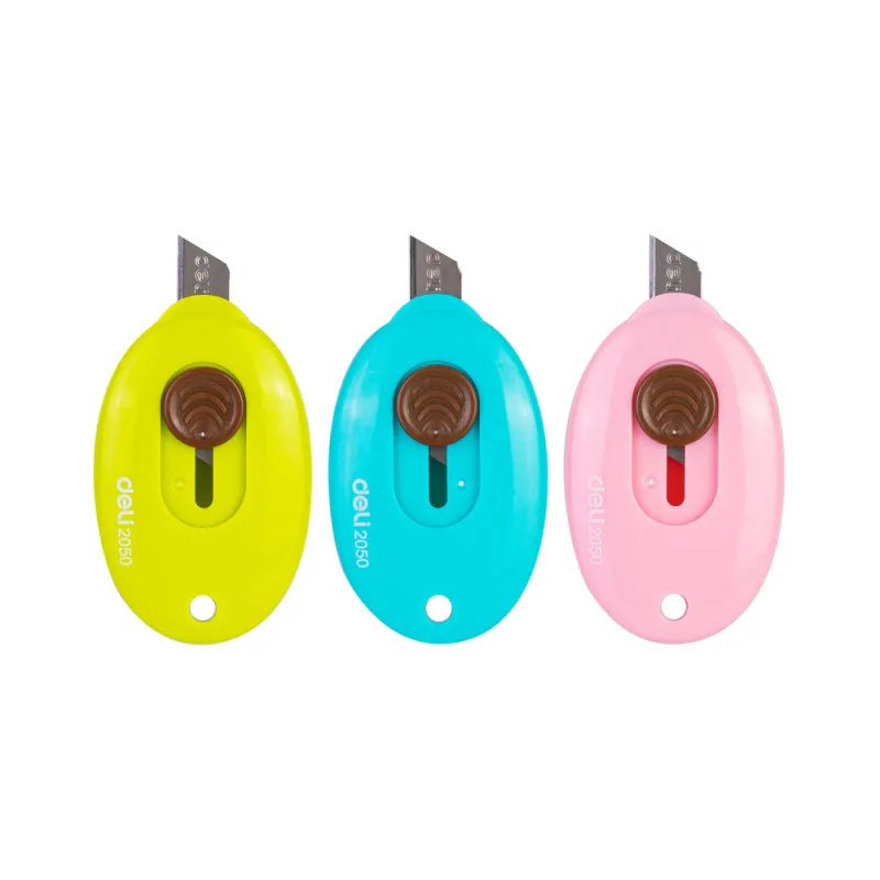 MINI CUTTER PM DELI AUTO-LOCK DELI E2050 / COULEUR ASSORTIS