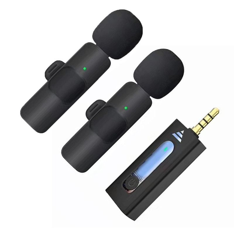 Mini Microphone Sans fil K35 Double Micro / Jack 3.5 mm / Noir