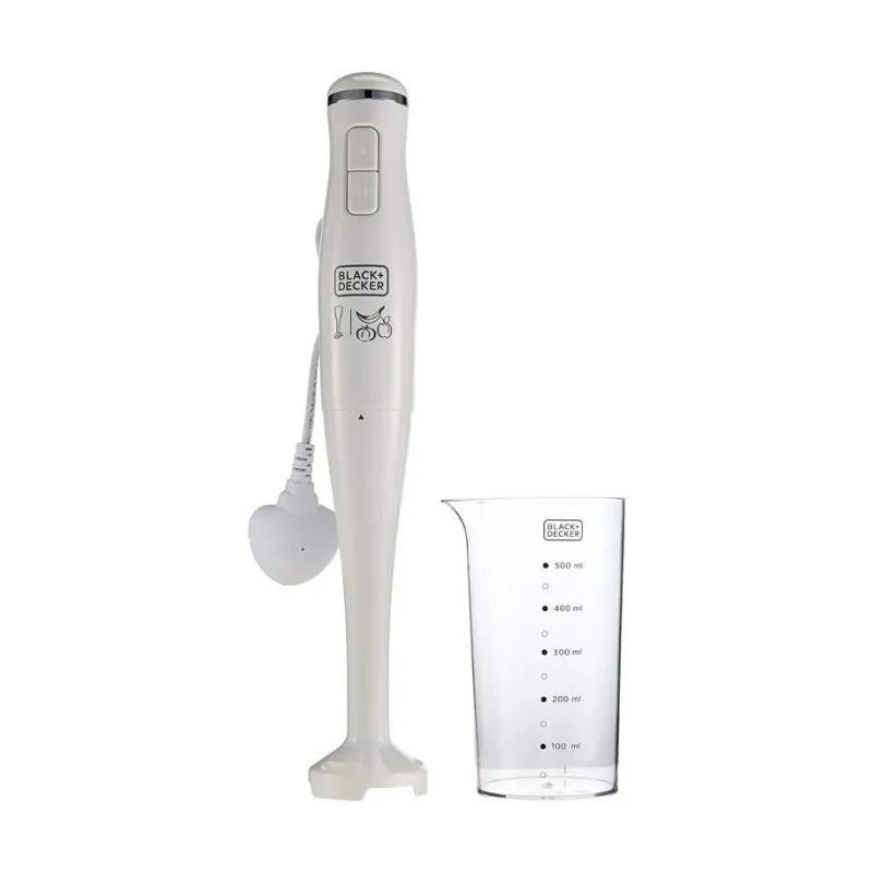 Mixeur Plongeant BLACK&DECKER SB2500-B / 300 Watts / Blanc