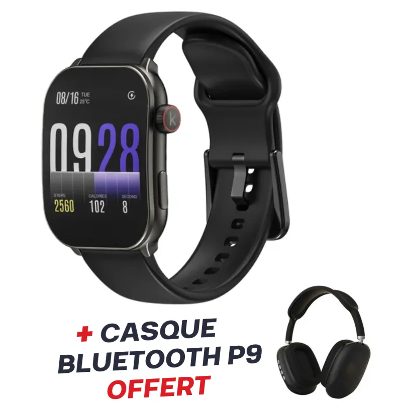 Montre Connectée Kieslect Watch Balance / Noir Avec Casque Bluetooth P9 Noir Offert