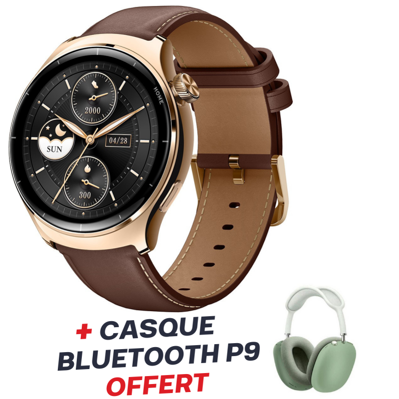 Montre connectée Mibro Lite 3 Pro 22mm / Gold Avec Casque Bluetooth P9 Vert Offert
