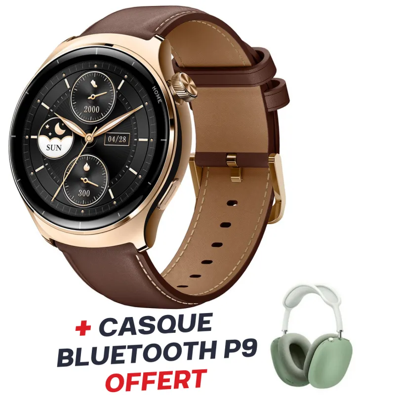 Montre connectée Mibro Lite 3 Pro 22mm / Gold Avec Casque Bluetooth P9 Vert Offert
