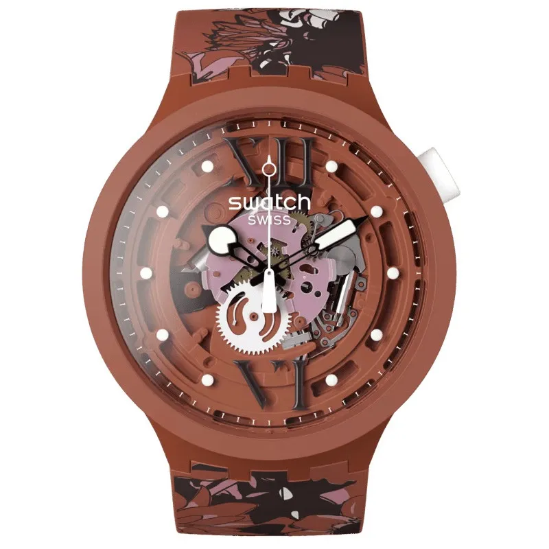 MONTRE MIXTE SWATCH CAMOFLOWER COTTON SB05C100