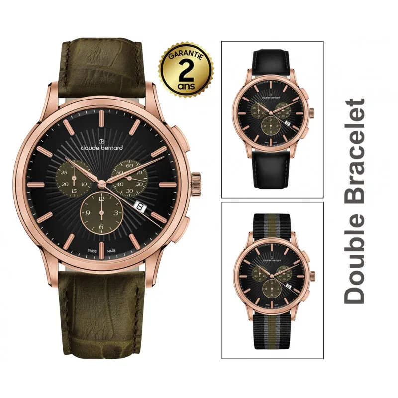 Montre Pour Homme Claude Bernard Classique Chronographe 10237 37R NIKAR