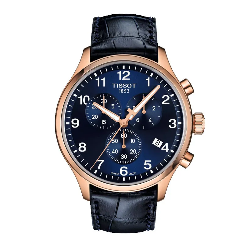 Montre Pour Homme Tissot Chrono XL Classic (45mm) Deep Blue Dial / Blue