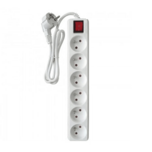 Multiprise SOMEF 6 Modules Avec Interrupteur 1.4 M - Blanc