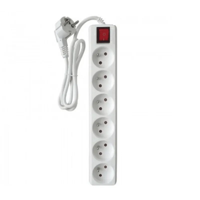 Multiprise SOMEF 6 Modules Avec Interrupteur 1.4 M - Blanc