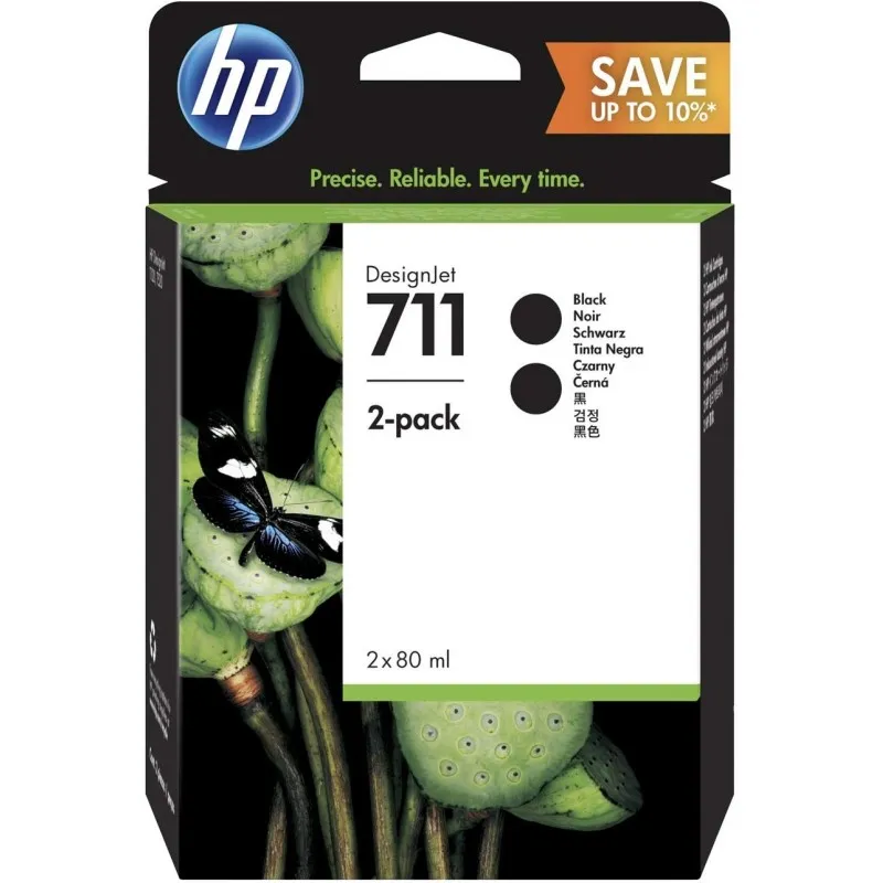Pack 2 cartouches d'encre HP 711 Original / Noir