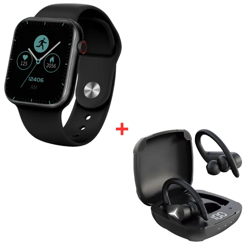 Pack Active Smartwatch KSIX urban 3 BXAUBT05 Avec écouteurs sans fil Ksix Sport Buds 2 BXSW3N3 Noir