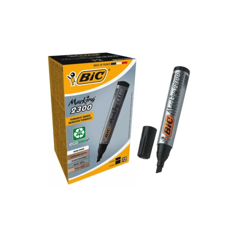 Pack de 12 marqueur permanent BIC 2300 / Noir