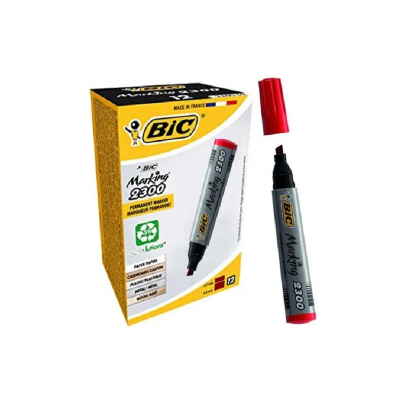 Pack de 12 marqueur permanent BIC 2300 / Rouge