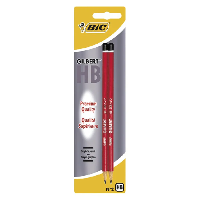 Pack de 2 crayons graphite Bic en bois Gilbert - Noir