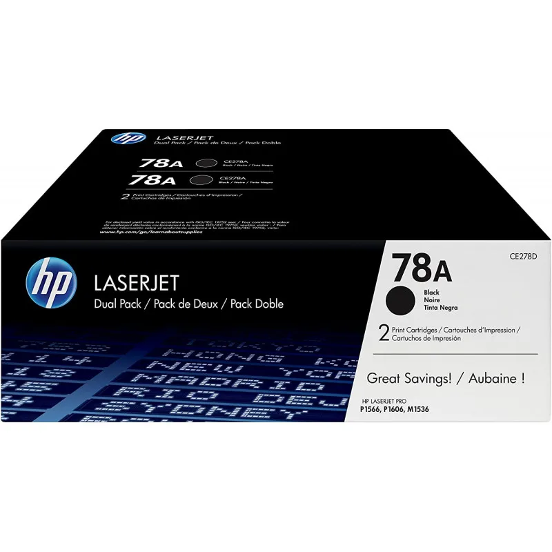 Pack de 2 Toner Original LaserJet HP 78A / Noir