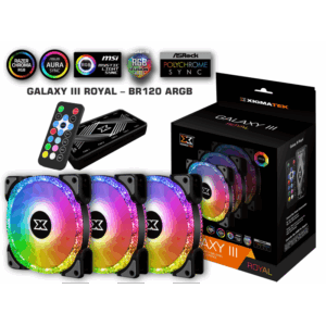 Pack de 3x Ventilateur de Boitier 120 mm Xigmatek Galaxy III Royal / ARGB