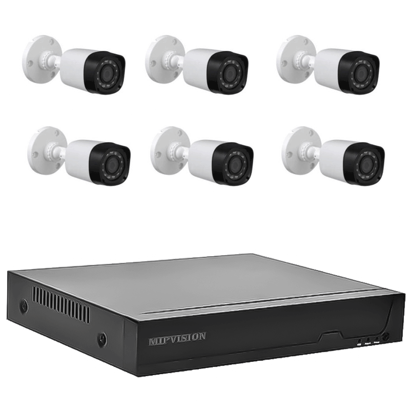 PACK DVR + 6 CAMERAS EXTERNE 2MP MIPVISION