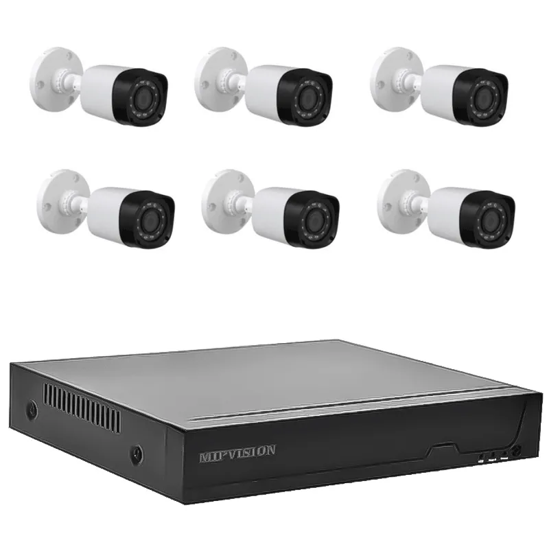 PACK DVR + 6 CAMERAS EXTERNE 2MP MIPVISION