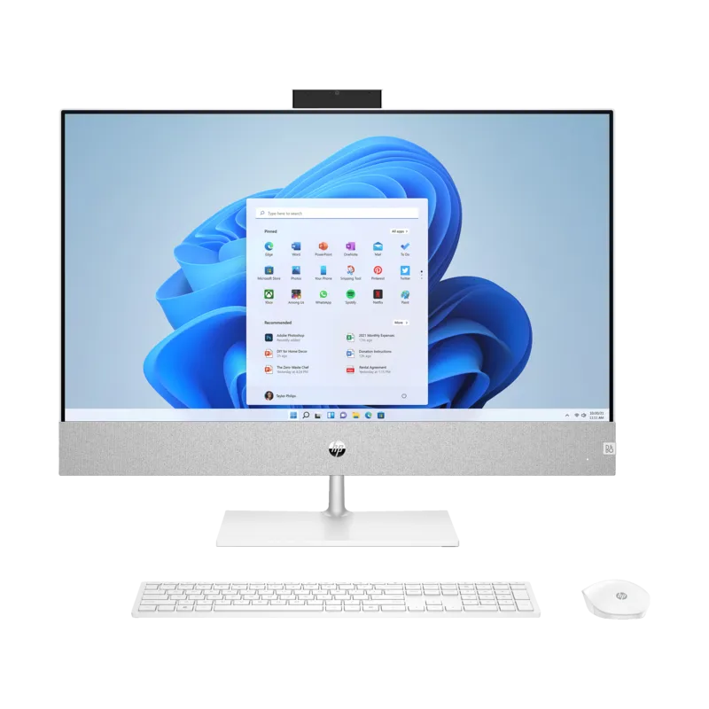 PC de Bureau All-in-One HP Pavilion 27-ca2025nk / i5-13400T / RTX 3050 4G / 8 Go / 512 Go SSD / Windows 11 / Blanc
