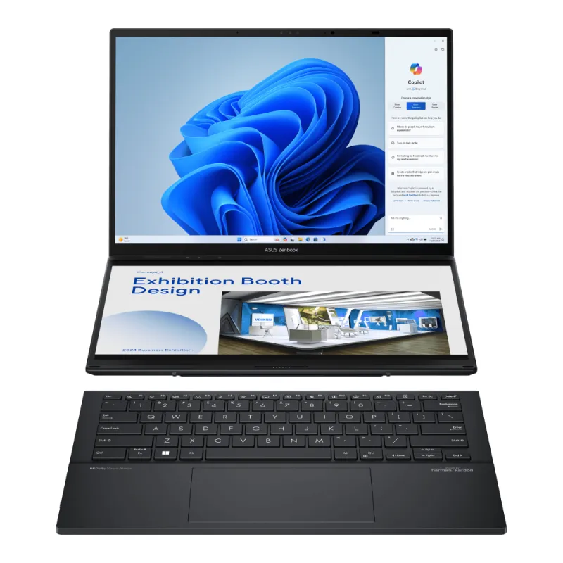 PC Portable Asus Zenbook Duo UX8406MA / Ultra 7 155H / 32 Go / 1 To SSD / Windows 11 Pro / Noir