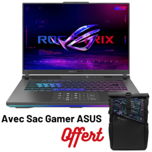 Pc Portable Gamer ASUS ROG Strix G16 G614JIR / i9-14900HX / RTX 4070 8G / 48 Go DDR5 / 1 To SSD / Windows 11 / Noir Avec Sac Gamer ASUS Offert