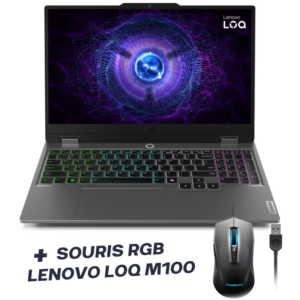 Pc Portable Gaming Lenovo LOQ 15IRX9 / i7-13650HX / RTX 4050 6G / 32 Go DDR5 / 512 Go SSD / Windows 11 / Gris + Souris RGB Lenovo LOQ M100