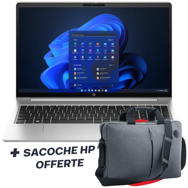 Pc Portable HP ProBook 450 / i5-1335U / 16 Go / 256 Go SSD / Argent Avec Sacoche HP 15.6" Offerte