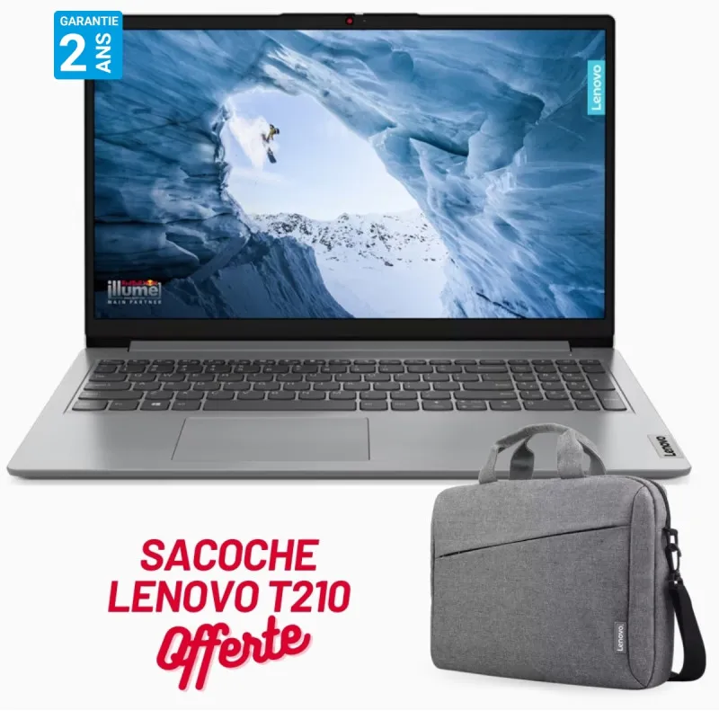 Pc Portable Lenovo IdeaPad 1 15IAU7 / i3-1215U / 24 Go / Gris / Avec Sac Lenovo Offert