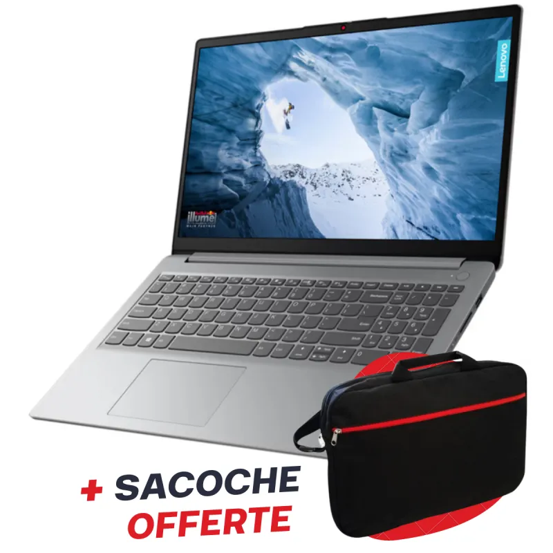 Pc Portable Lenovo IdeaPad 1 15IJL7 / Celeron N4500 / 8 Go / 256 Go SSD / Windows 11 / Gris Avec Sacoche Offerte