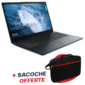 Pc Portable Lenovo IdeaPad 1 15IJL7 / Celeron N4500 / 8 Go / 256 Go SSD / Windows 11 Pro / Bleu Avec SACOCHE Offert