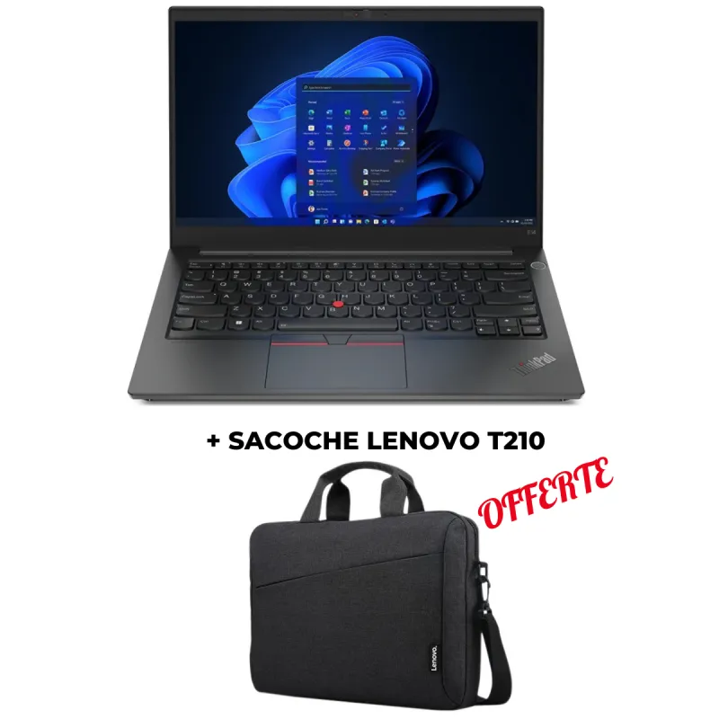 Pc Portable Lenovo ThinkPad E14 Gen 5 / i5-1335U / 8 Go + SACOCHE Lenovo T210 Offerte