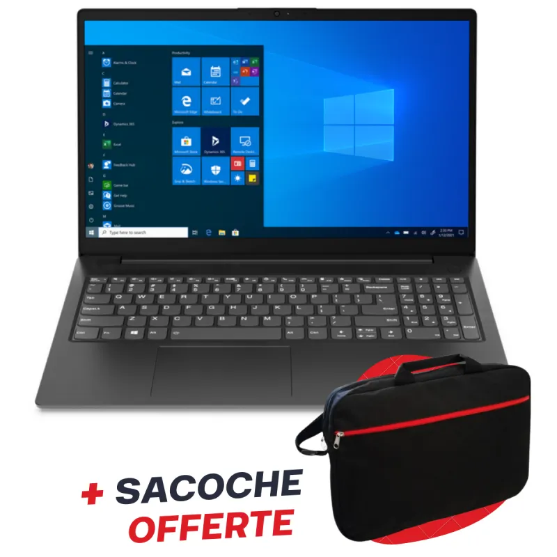 Pc Portable Lenovo V15 G2 IJL / N4500 / 16 Go / 256 Go SSD / Noir Avec Sacoche Offerte