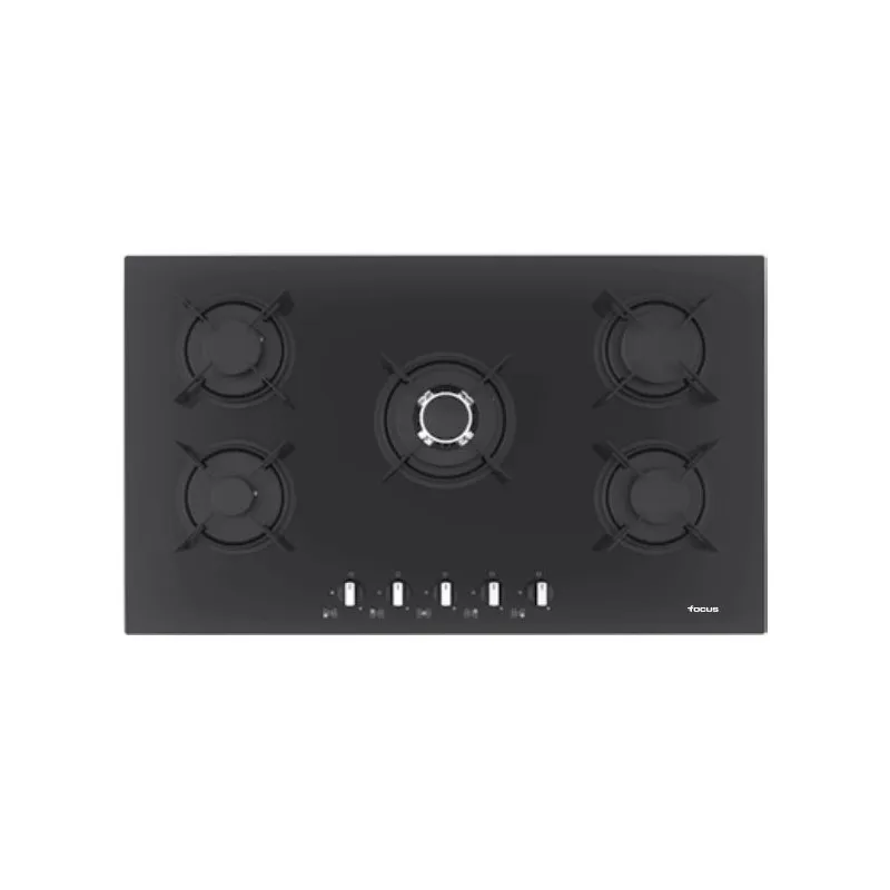 Plaque De Cuisson à Gaz Focus / 5 Feux / Noir / 90Cm