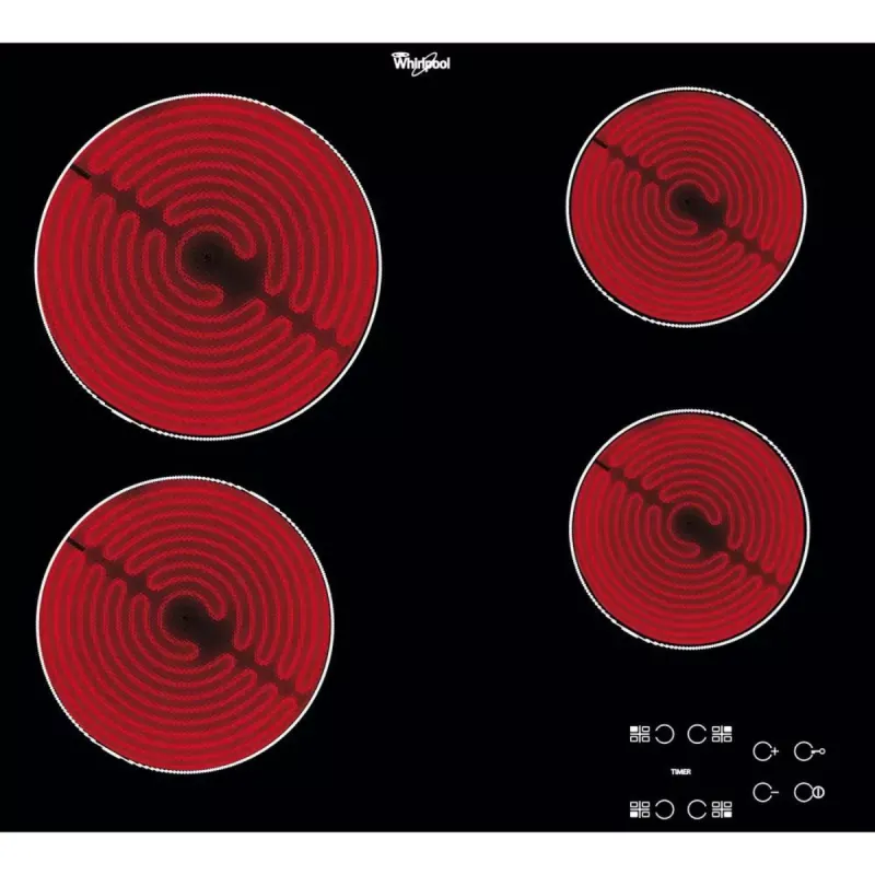 Plaque De Cuisson Électrique Whirlpool AKT8090NE / 4 Feux / Noir
