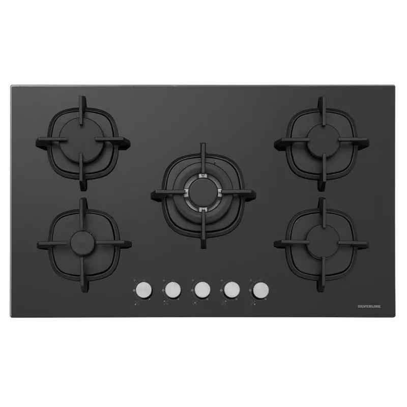 Plaque de cuisson encastrable SILVERLINE CS5363B01 / 5 Feux / 75 cm / Noir