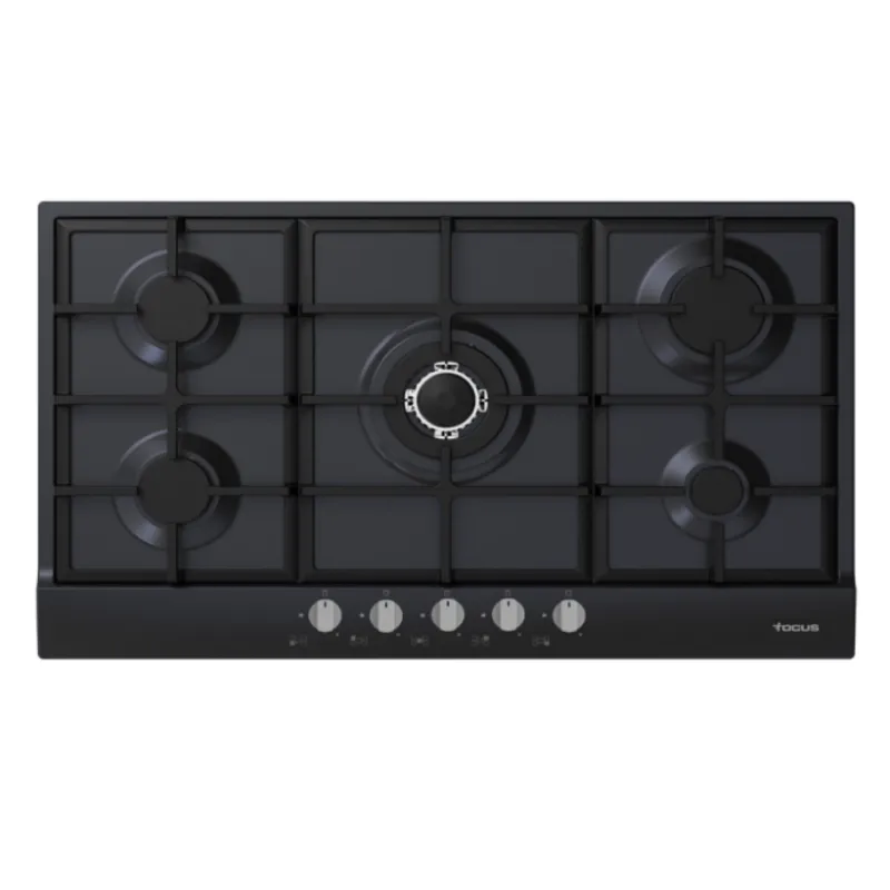 Plaque de cuisson FOCUS  F.40789BS / 5 FEUX / 90CM / NOIR / Avec Thermocouple
