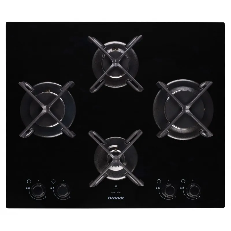 Plaque de cuisson Gaz Brandt BPE6414B / 60 cm / Noir