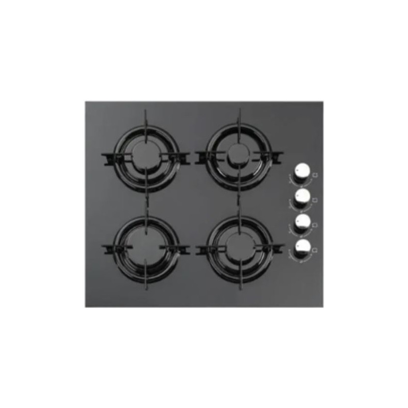 Plaque encastrable LUXELL / 4 Feux / Verre / NOIR
