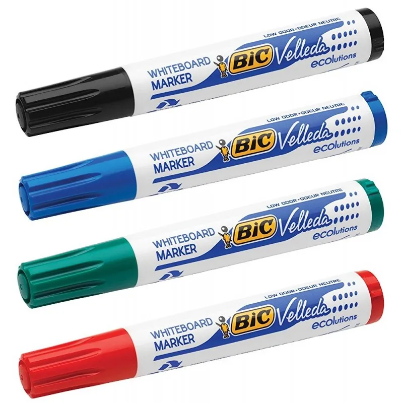 Pochette 4x Marqueurs effaçables BIC Velleda 1701 pointe ogive