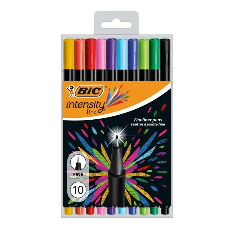POCHETTE de 10 Stylos BIC Intensity fine - Couleurs Assorties